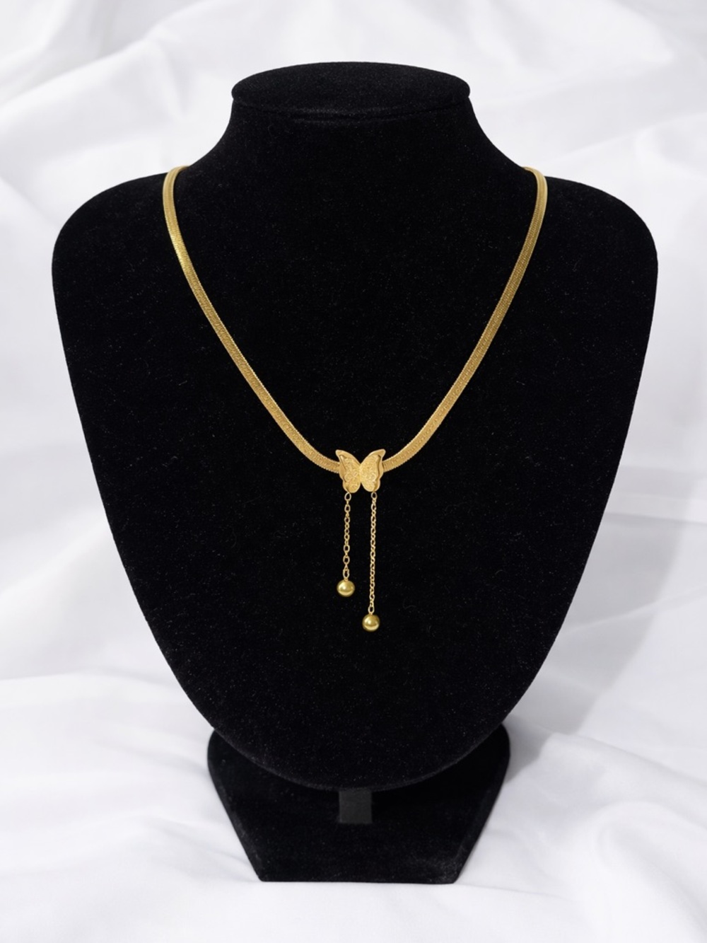 Gold Butterfly Lariat Necklace for Women